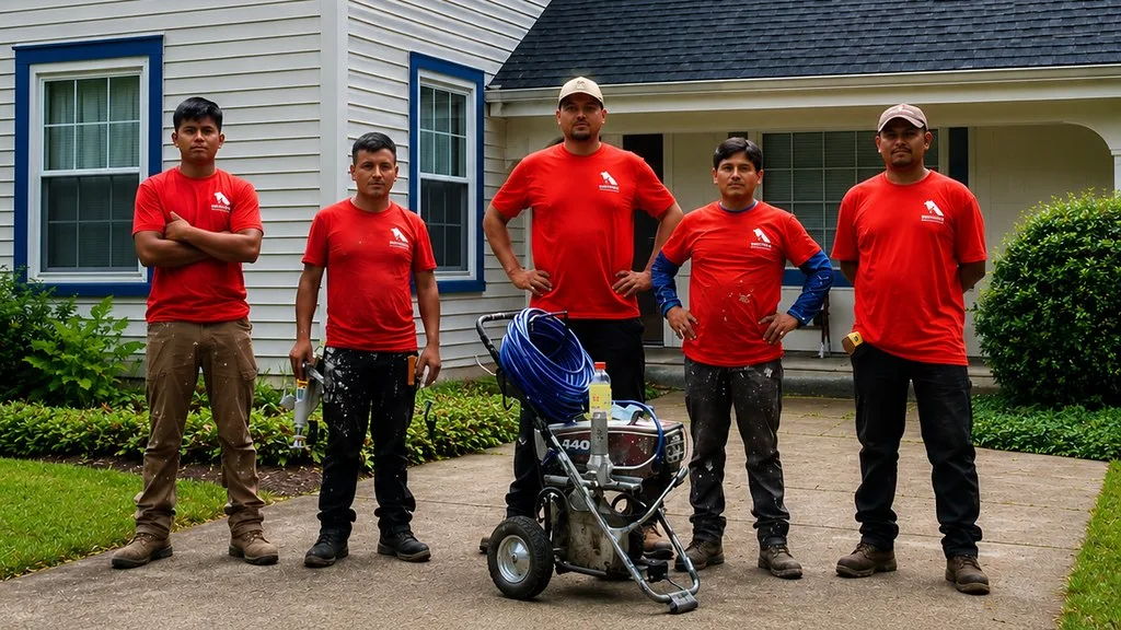 The White Eagle Home Improvement painting crew on a job in Central Connecticut